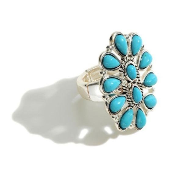 Jewelry - New Turquoise Ring Featuring Engraved Details